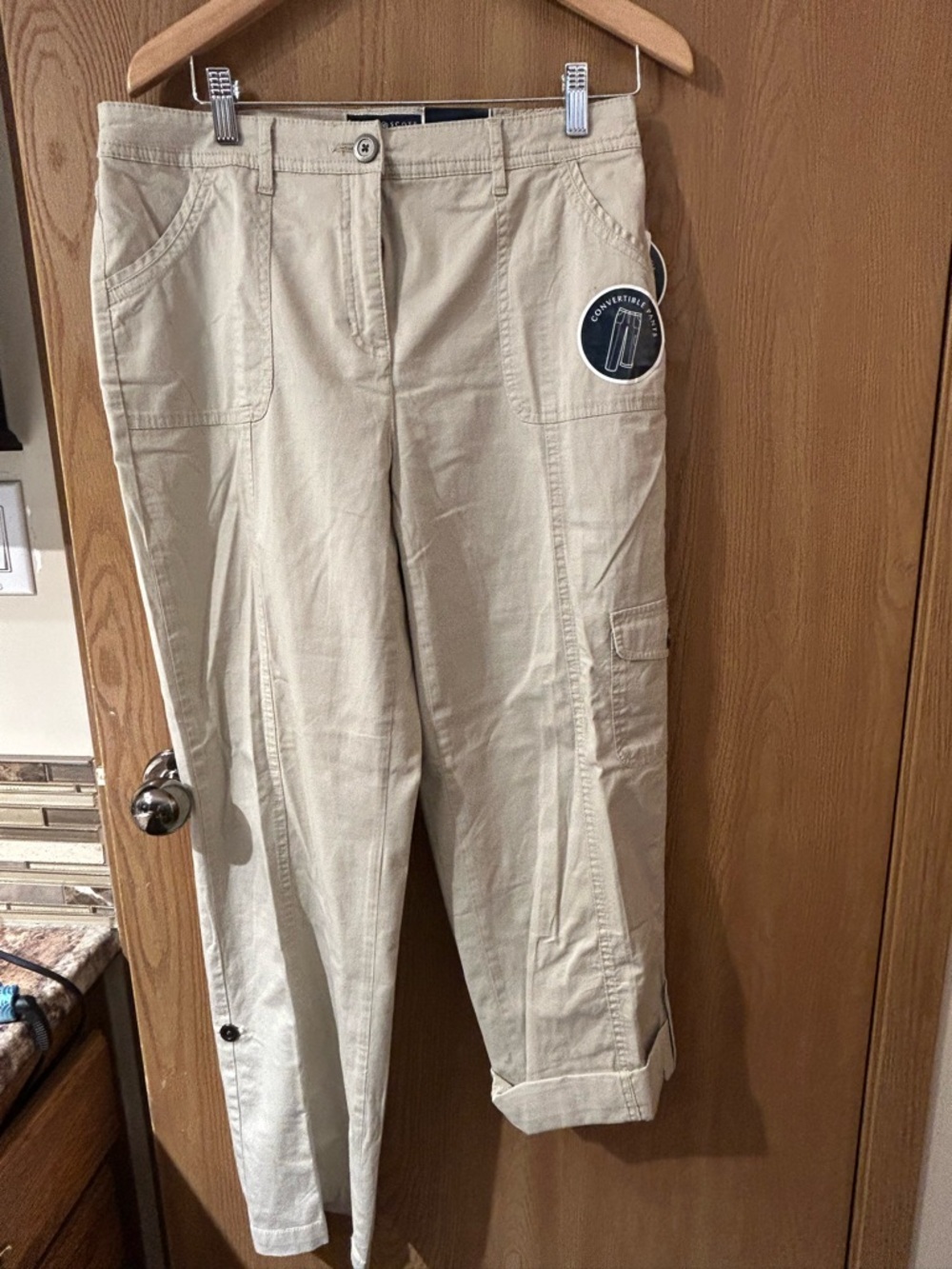 Karen Scott Neutral Khaki Tummy Control Pants